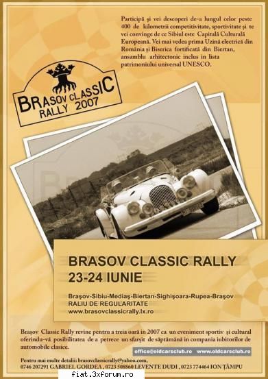 brasov classic rally 2007 pentru cei "old cars club classic rally 2007" 3-a editia 23-24