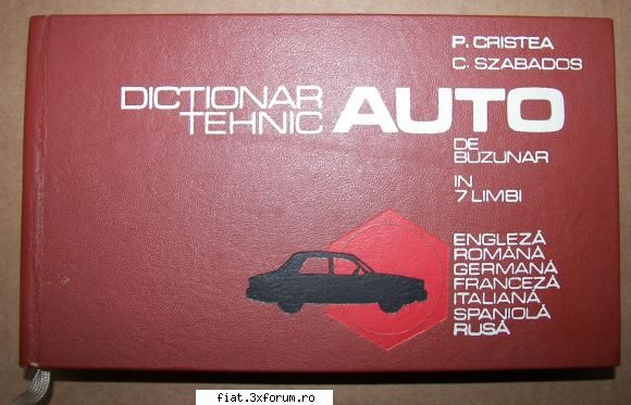 dictionar auto buzunar sapte limbi, stare noua, ed. tehnica 1975-100 ron.