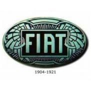 istoria insignelor fiat logo 1904 apare nou logo, oval doua culori, albastru deschis negru. acest