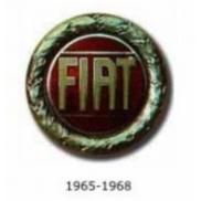 istoria insignelor fiat logo fiat reintoarce motivul circular coroana lauri, fundal rosu litere