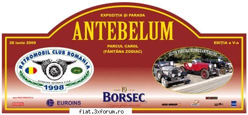 antebelum 2009 duminica iunie 2009 sectia vehicule istorice antebelice retromobil club romania v-a