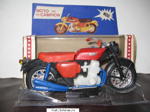 jucarii tabla sau plastic (ro, ddr, ussr, japonia, china) moto campion, conditie mint, 27x11cm,
