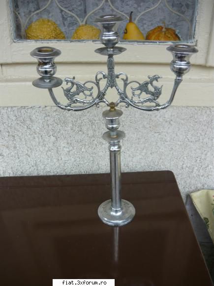 sfesnic din alama nichelata cu 3 brate 80 lei radio cu tv incorporat ,fier de calcat cu carbuni din