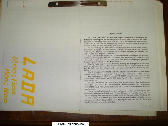 manuale auto moto suport hartie manual vaz 2105 (lada) copie xerox limba germana pag. lei