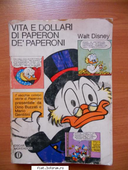obiecte vechi desenate italiene viata dolarii lui donald duck, walt disney carte este produsa 1970