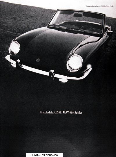 reclame fiat 850 spider