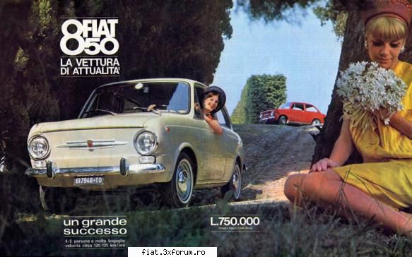 reclame fiat 850 din 1967.