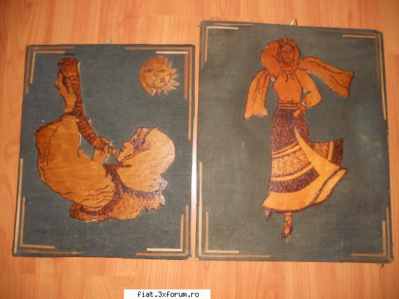obiecte vechi vand tablouri din ilustreaza femei romanesti, taranca femeia care canta tulnic, din