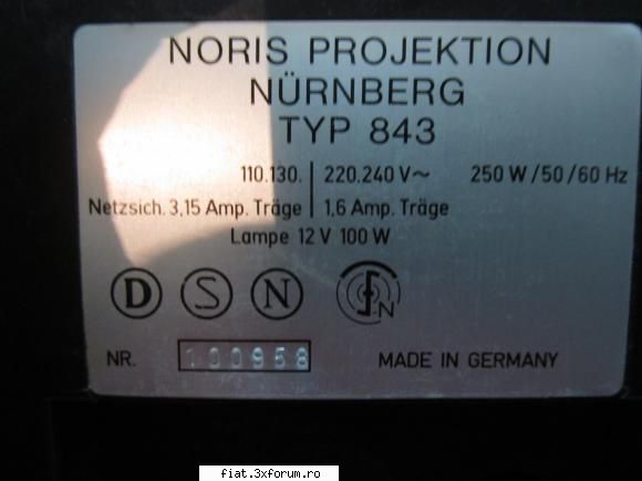 poza proiector vintage noris 322p 1976
