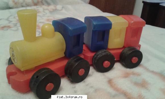 jucarii tabla sau plastic (ro, ddr, ussr, japonia, china) tren tricolor, locomotiva vagon. lei 0734