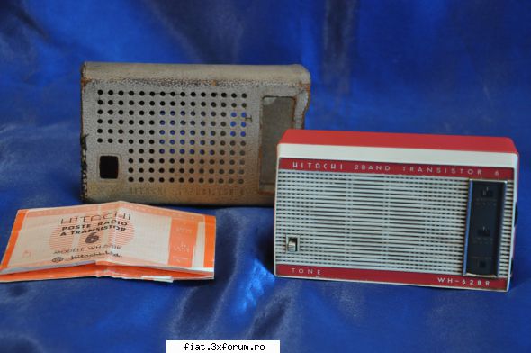 obiecte vechi hitachi wh-628r band transistor 6radio portabil anii '60..stare foarte manual mai