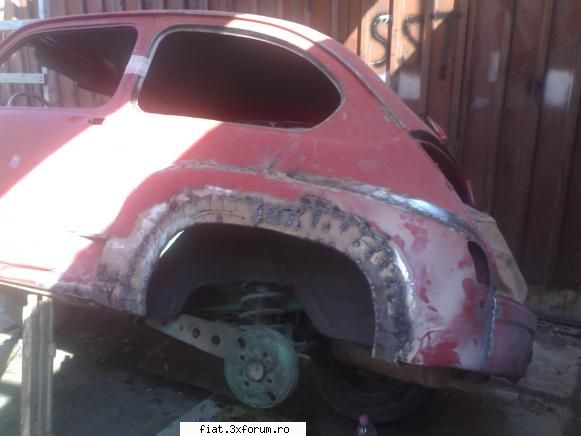 1962 Fiat 600D - aripa stanga spate , refacut si aici pasajul - Club Fiat 500 & 600