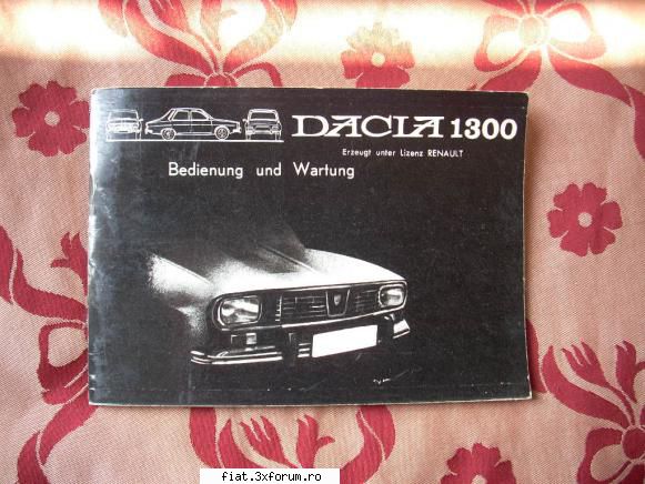 Brosura carte service DACIA 1300 - export Germania - Stare noua, nefolosita , deosebita Toata in - Anunturi