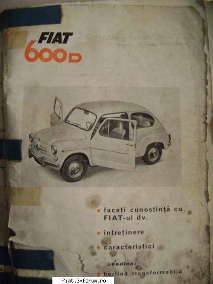 Cartea technica a masini Fiat 600 D - Bug - Classic corner