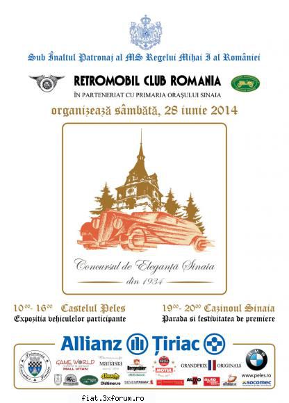 Concursul de Eleganta Sinaia 2014 - Sambata 28 iunie Retromobil Club Romania, sub - Classic corner
