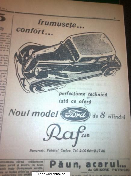 Din cutia cu amintiri - partea a 2-a - Reclama Ford din 1935 - Classic corner