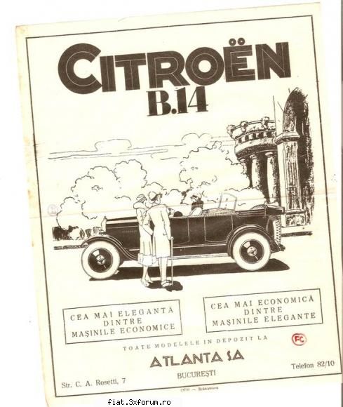 Din cutia cu amintiri partea 1-a - Citroen B14 ad 1927 hartie calc - insert aprox - Classic corner