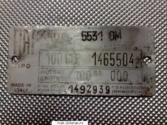 Fiat si Seat germane... - Cea de mai sus,adica asta este placuta Italiana - Tehnic