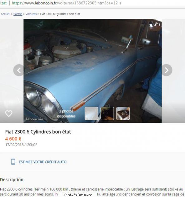 Fiaturi 1500L, 1800, 2100, 2300 de vanzare anunturi internationale - si un Fiat 2300 seria 1 - Club Fiat 1800