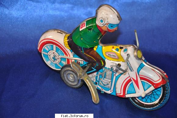 Jucarii Tabla sau Plastic (RO, DDR, USSR, Japonia, China) - Motociclist cu cheita, cinezesc - Classic corner