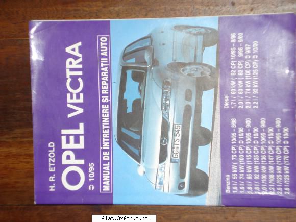 Manuale auto / moto pe suport hartie - Manual reparatii Opel Vectra B (pana in luna ) � - Bursa
