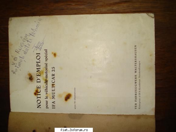Manuale auto / moto pe suport hartie - Manual exploatare IFA 25 Multicar � limba - Bursa