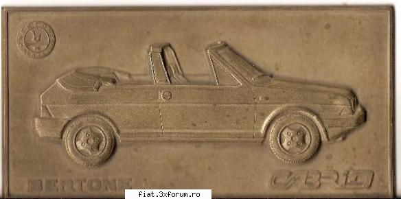 Placheta Fiat Bertone - Dimensiuni 160 x 80 mm. alama embosata, 75 ron - Anunturi