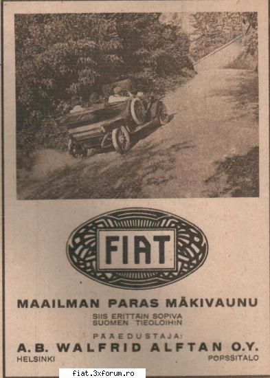 Reclamele vremii.. - Fiat masina posta 1923 - Classic corner