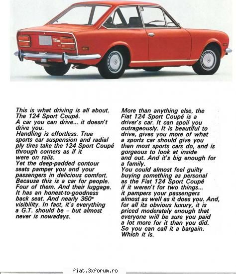 Reclamele vremii.. - 124 Sport Coupe BC - Classic corner
