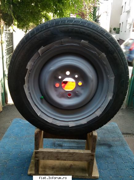 Reconditionare jenti - aIII-a etapa: - se lipeste hartie de protectie - Club Fiat 500 & 600