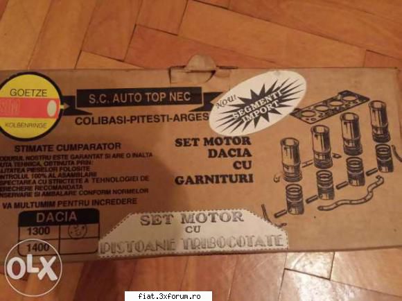 Set motor dacia 1300 - Vand set motor dacia 1300 NOU GOETZE, cu toate - Bursa