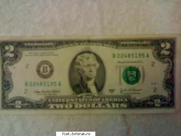 VAND : BANCNOTA DE 2 DOLARI -U.S.A. ***Rara avis*** - Colectionarii de numismatica stiu de ce !!! - Anunturi