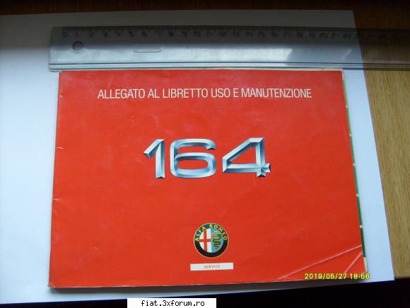 Vand Manual Alfa Romeo 164 - Vand Manual prezentare Alfa Romeo 164, in limba - Anunturi