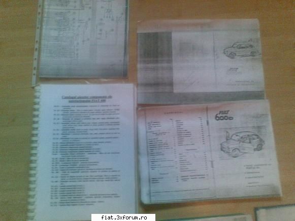 Vand documentatie Fiat 600 - Salut. Vand documentatie pentru Fiat 600 constand - Bursa