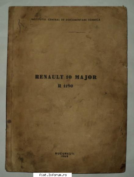 Vand documentatie Renault 10 major - Renault 10 Major - editata in 1969 de catre - Anunturi