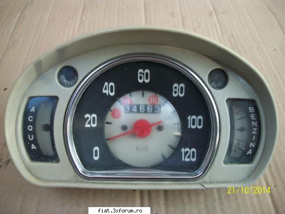 Vand piese Fiat 600 - Ceas de bord perfect functional. Pret 250 lei - Club Fiat 500 & 600