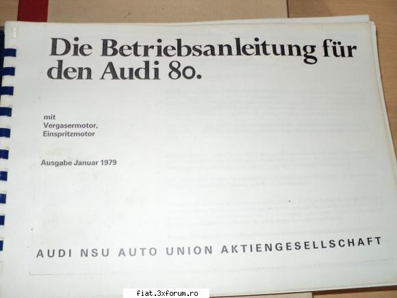 manuale AUDI 80 - Al doilea: manual utilizare: peste 100 pagini la - Anunturi