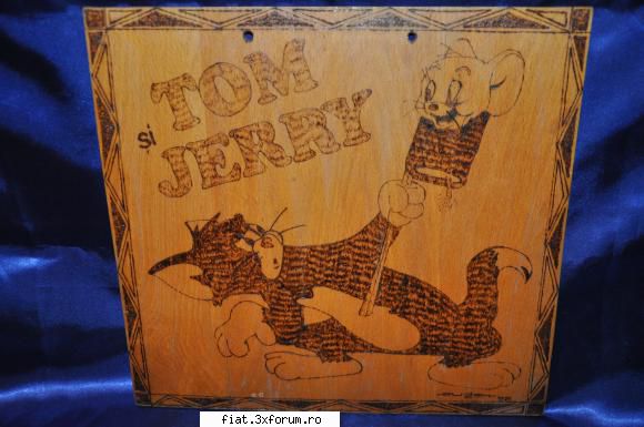 obiecte vechi - Tablou TOM si JERRY. Placaj lemn Tabloul este - Classic corner
