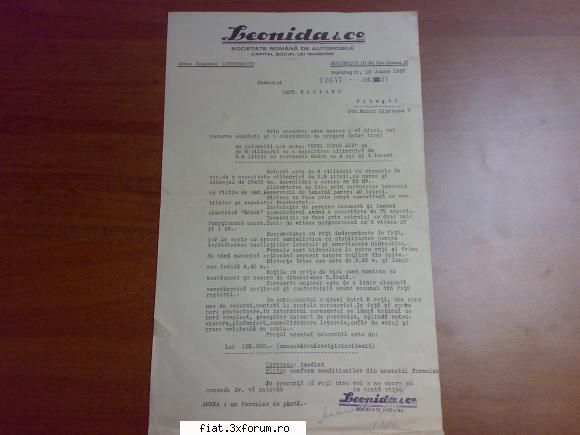oferta pret Opel SUPER SIX 1937 - vand oferta pret OPEL SUPER SIX adresata domnului - Anunturi