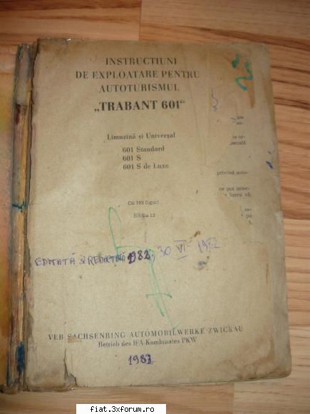 piese auto,radiouri etc - manual trabant -25 lei - Anunturi