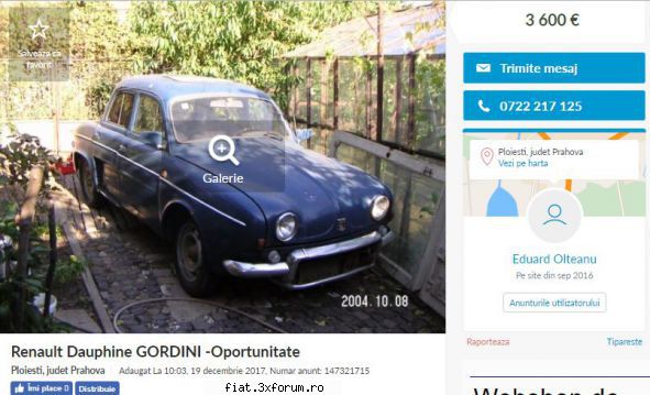 registrul RENAULT DAUPHINE din RO :) - inca una la ploiesti - Classic corner