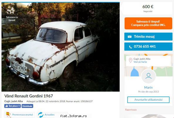 registrul RENAULT DAUPHINE din RO :) - george-bogdan - Classic corner