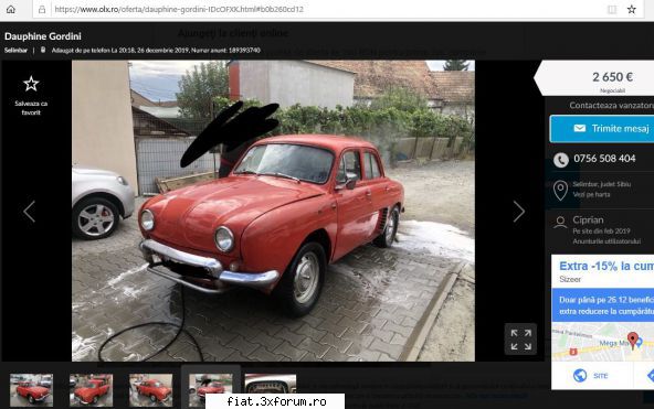 registrul RENAULT DAUPHINE din RO :) - 3 Renault Dauphine de vanzare simultan pe OLX - Classic corner
