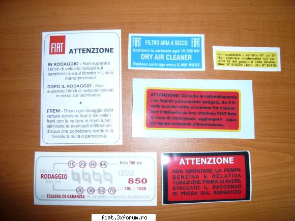 stickere fiat 850 . - stickere fiat 850 70 lei - Bursa