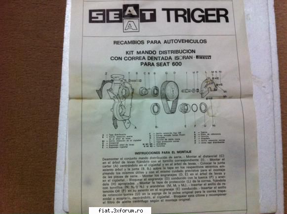 vand kit distributie TRIGER pt fiat - ce stiu e ca se adapteaza direct pe motoarele de - Bursa